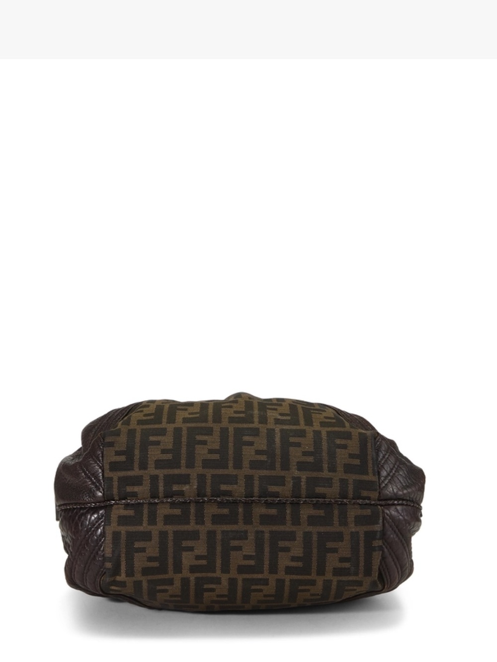 Fendi Baby Spy Bag Dark Brown FF Canvas Satchel with Woven Leather Handles - Picture 2 of 4